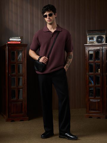 Buy Classic Polo: Ruby Wine Men Polo Online P09