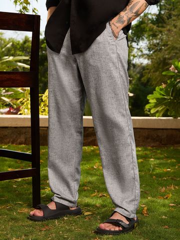 Buy Linen Pants: Blue Smoke Men Pants Online F56