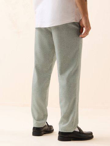 Buy Linen Pants: Pale Graphite Men Pants Online F56
