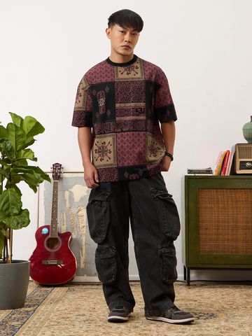 Buy Nomad: Wild Red Oversized T-Shirts Online OS23