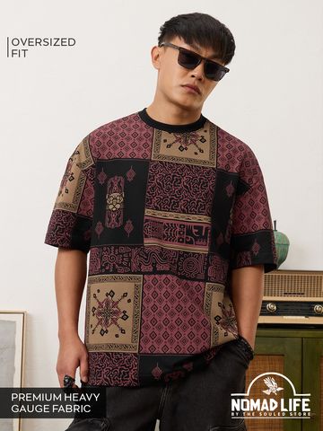 Buy Nomad: Wild Red Oversized T-Shirts Online OS23