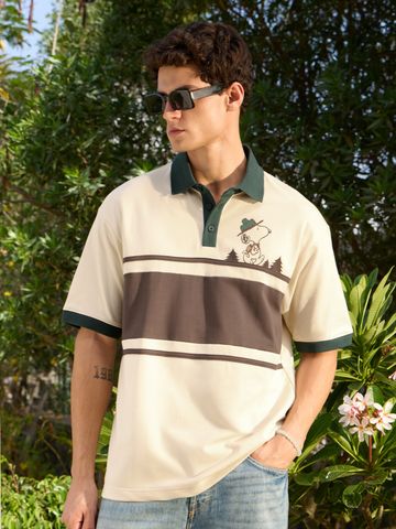 Buy Peanuts: Wander Away Men Oveersized Polo Online P09