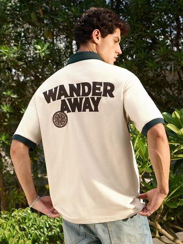 Buy Peanuts: Wander Away Men Oveersized Polo Online P09