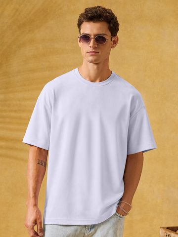 Buy Signature Solids: Lilac Men Oversized T-Shirts Online OS23