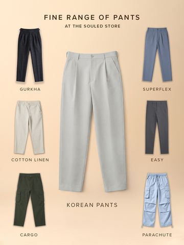 Buy Korean Pants: Storm Grey Men Korean Pants Online F56
