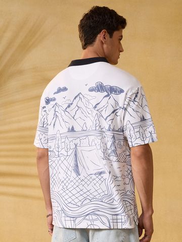 Buy Peanuts: Campfire Men Oversized Polos Online P09
