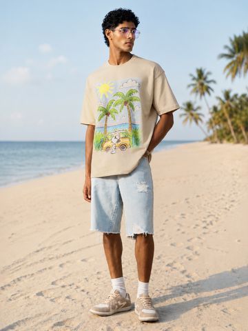 Buy Peanuts: Crayon Van Men Oversized T-Shirt Online OS23
