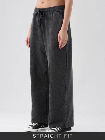 Buy Solids: Charcoal Grey Women Flared Joggers Online JB65
