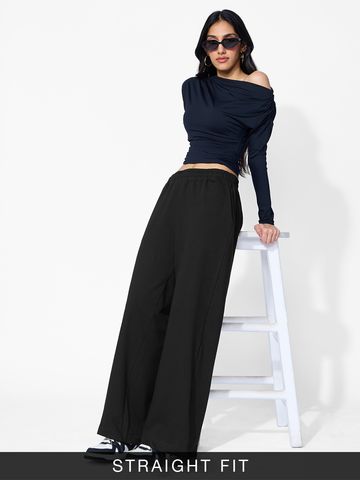 Buy Flared Joggers: Inky Black  Women Flared Jogger Online JB65