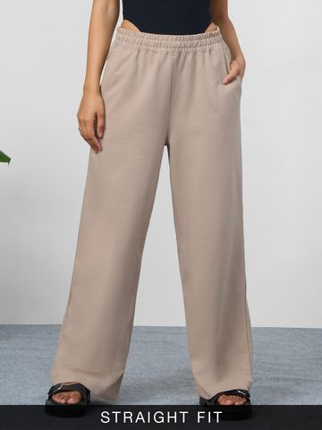Buy Flared Joggers: Biscuit Brown Women Flared Jogger Online JB65