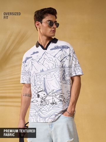 Buy Peanuts: Campfire Men Oversized Polos Online P09