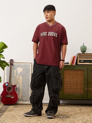 Buy Varsity T-Shirt: Glacier Men Oversized T-Shirts Online OS23