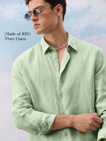 Buy Solids: Green Garden Men Relaxed Shirts Online C76