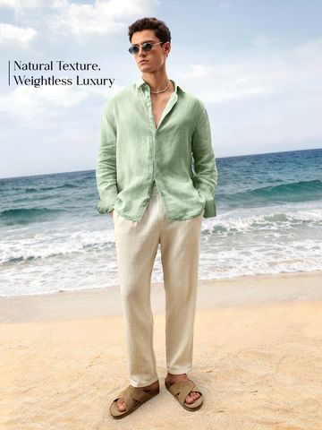 Buy Solids: Green Garden Men Relaxed Shirts Online C76