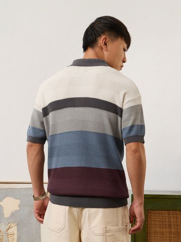 Buy Jacquard Polo: Mulberry Men Oversized Polo Online P09