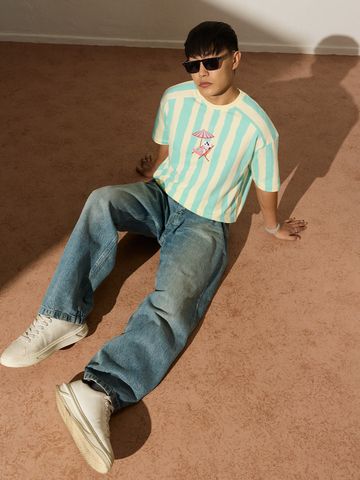 Buy Peanuts: Paradise Men Oversized T-Shirts Online OS23