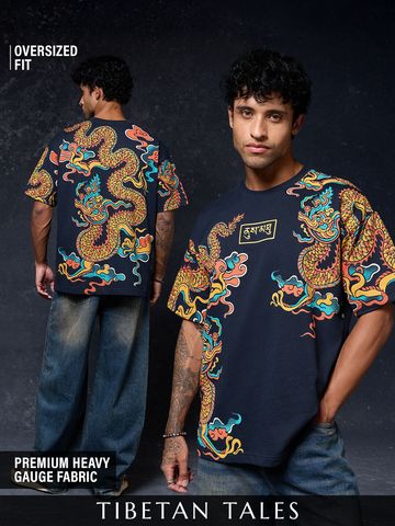 Buy Tibetan Tales: Dragon Men Oversized T-Shirt Online OS23