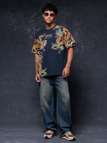 Buy Tibetan Tales: Dragon Men Oversized T-Shirt Online OS23