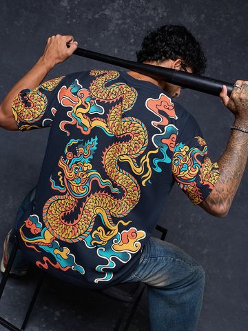 Buy Tibetan Tales: Dragon Men Oversized T-Shirt Online OS23