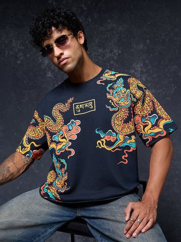 Buy Tibetan Tales: Dragon Men Oversized T-Shirt Online OS23