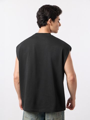 Buy Oversized Vest: Black Void Men Vest Online OS23