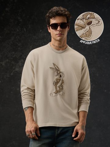 Buy Bugs Bunny: Minimalistic Men Oversized Full Sleeve T-Shirts Online OS23