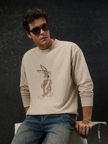 Buy Bugs Bunny: Minimalistic Men Oversized Full Sleeve T-Shirts Online OS23