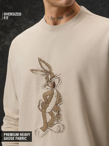 Buy Bugs Bunny: Minimalistic Men Oversized Full Sleeve T-Shirts Online OS23