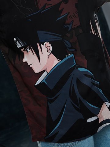Buy Naruto: The Last Uchiha Men Oversized Shirt Online C76