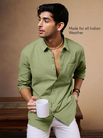 Buy Solids: Pastel Lime Lavender Shirts Online C76