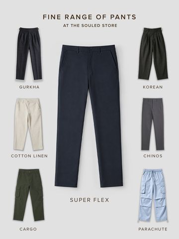 Buy Classic-Fit Pants: Dark Navy Blue Men Pants Online F56