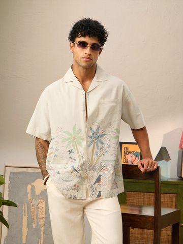 Buy Oversized Shirt: Coastal Vibe Men Oversized shirts Online C76