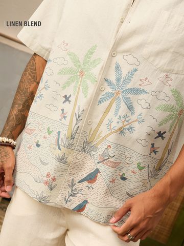 Buy Oversized Shirt: Coastal Vibe Men Oversized shirts Online C76