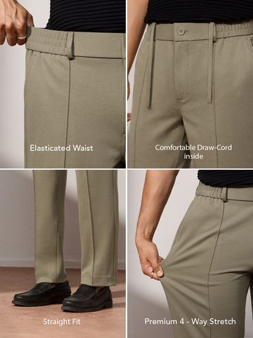 Buy Straight-Fit Pants: Khaki Brown Men Pants Online F56