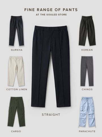 Buy Straight-Fit Pants: Indigo Blue Men Pants Online F56