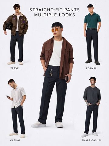 Buy Straight-Fit Pants: Indigo Blue Men Pants Online F56