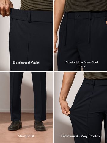 Buy Straight-Fit Pants: Indigo Blue Men Pants Online F56