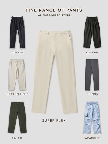 Buy Classic-Fit Pants: Ecru Beige Men Pants Online F56
