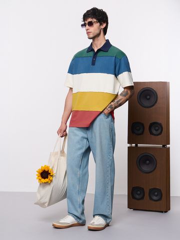 Buy Oversized Polo: Rainbow Men Oversized Polo Online P09