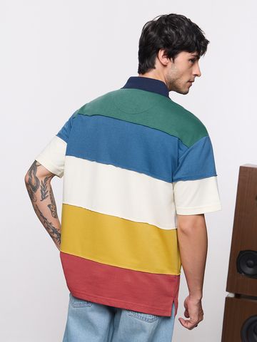 Buy Oversized Polo: Rainbow Men Oversized Polo Online P09