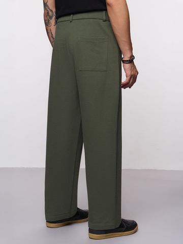 Buy Ottoman Textured Pants: Olive Men Pants Online F56
