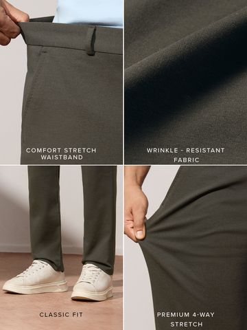 Buy Classic-Fit Pants: Chocolate Brown Men Pants Online F56