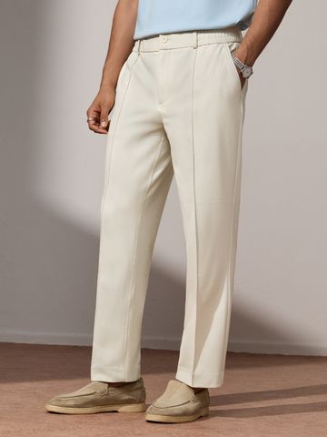 Buy Straight-Fit Pants: Ecru white Men Pants Online F56
