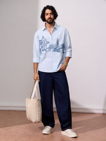 Buy Relaxed-Fit Shirt: Cityscape Men Relaxed shirts Online C76