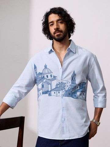 Buy Relaxed-Fit Shirt: Cityscape Men Relaxed shirts Online C76