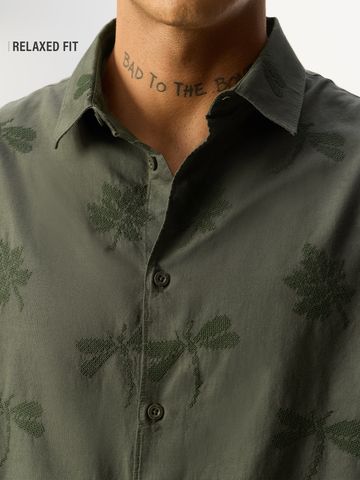 Buy Printed Shirt: Nature Men Relaxed Shirts Online C76
