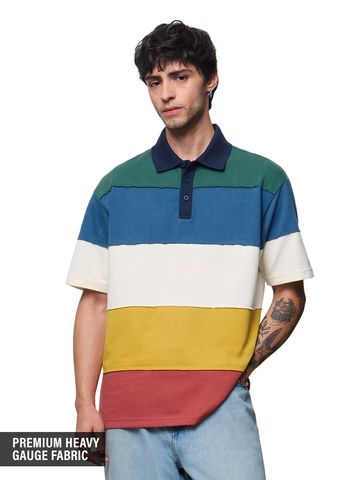 Buy Oversized Polo: Rainbow Men Oversized Polo Online P09