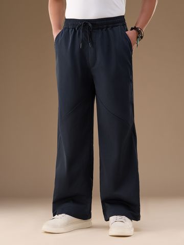 Buy Baggy-Fit Pants: Navy Blue Men Cargo Pants Online F56