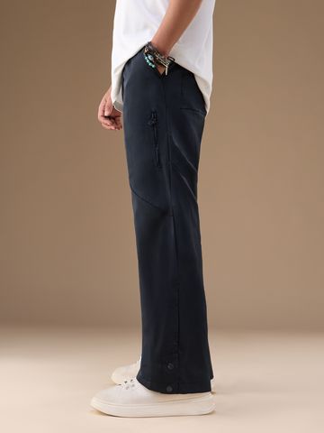 Buy Baggy-Fit Pants: Navy Blue Men Cargo Pants Online F56