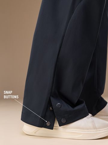 Buy Baggy-Fit Pants: Navy Blue Men Cargo Pants Online F56